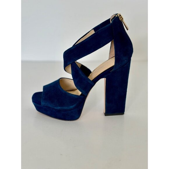 Jessica Simpson Heels 51/2 Suede Platform Chunky Block Y2K Night Out Studio 54 - Picture 10 of 15